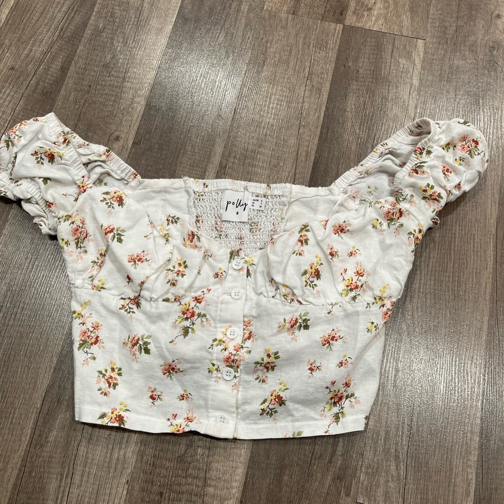 Princess Polly Cottagecore floral corset crop top prairie Western S